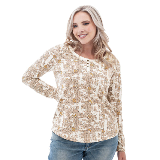 Skyla Organic Print Henley