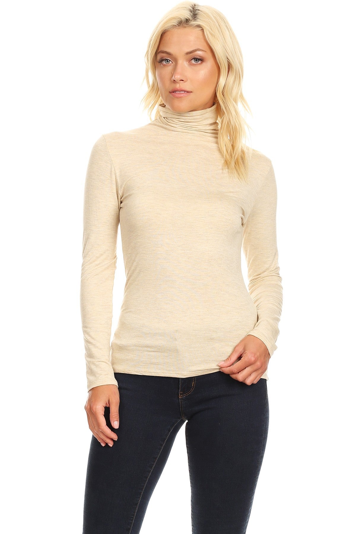 Womens Long Sleeve Fitted Turtle Neck