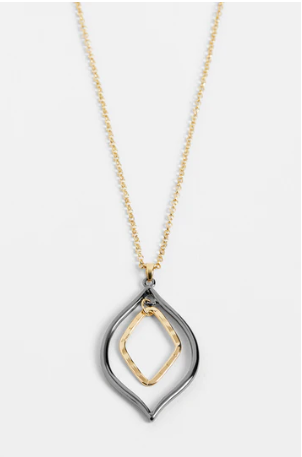 Pointed Teardrop Dangle Necklace