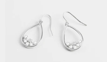 Scattered Stone Teardrop Earrings