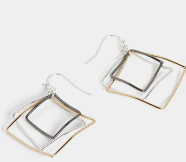 Triple Square Earrings