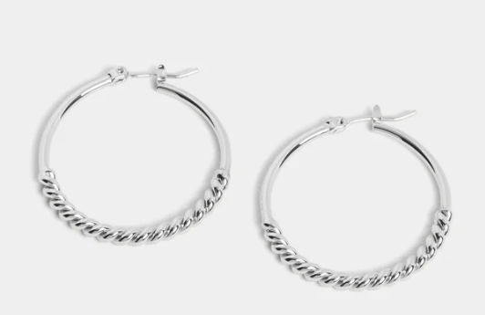 Twisted Metal Hoop Earring